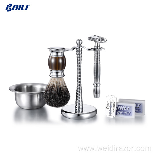 shaving razor Kit including shaving bowl foam brush